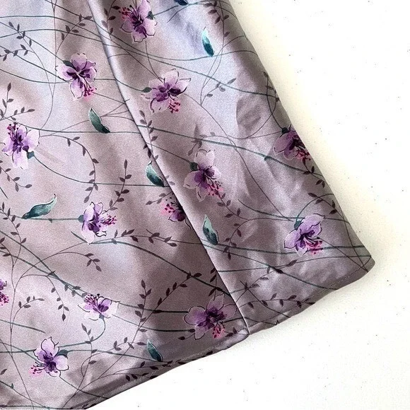 Victorias‎ Secret Purple floral Satin Top Womens Large Vintage Y2K Cottagecore - Picture 3 of 7